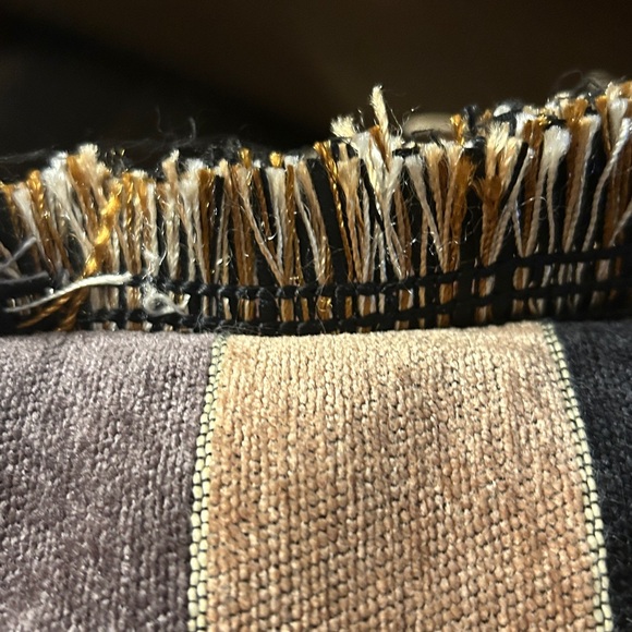 Striped Velvet Decorative Throw Pillowcases-set of 2 - Picture 3 of 3